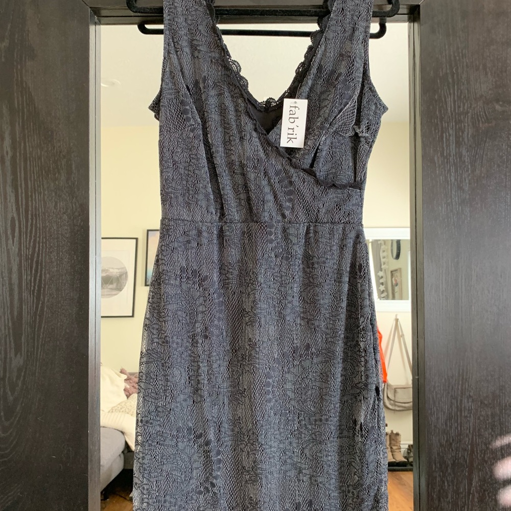 Fabrik Boutique Bodycon Dress, Grey Lace
